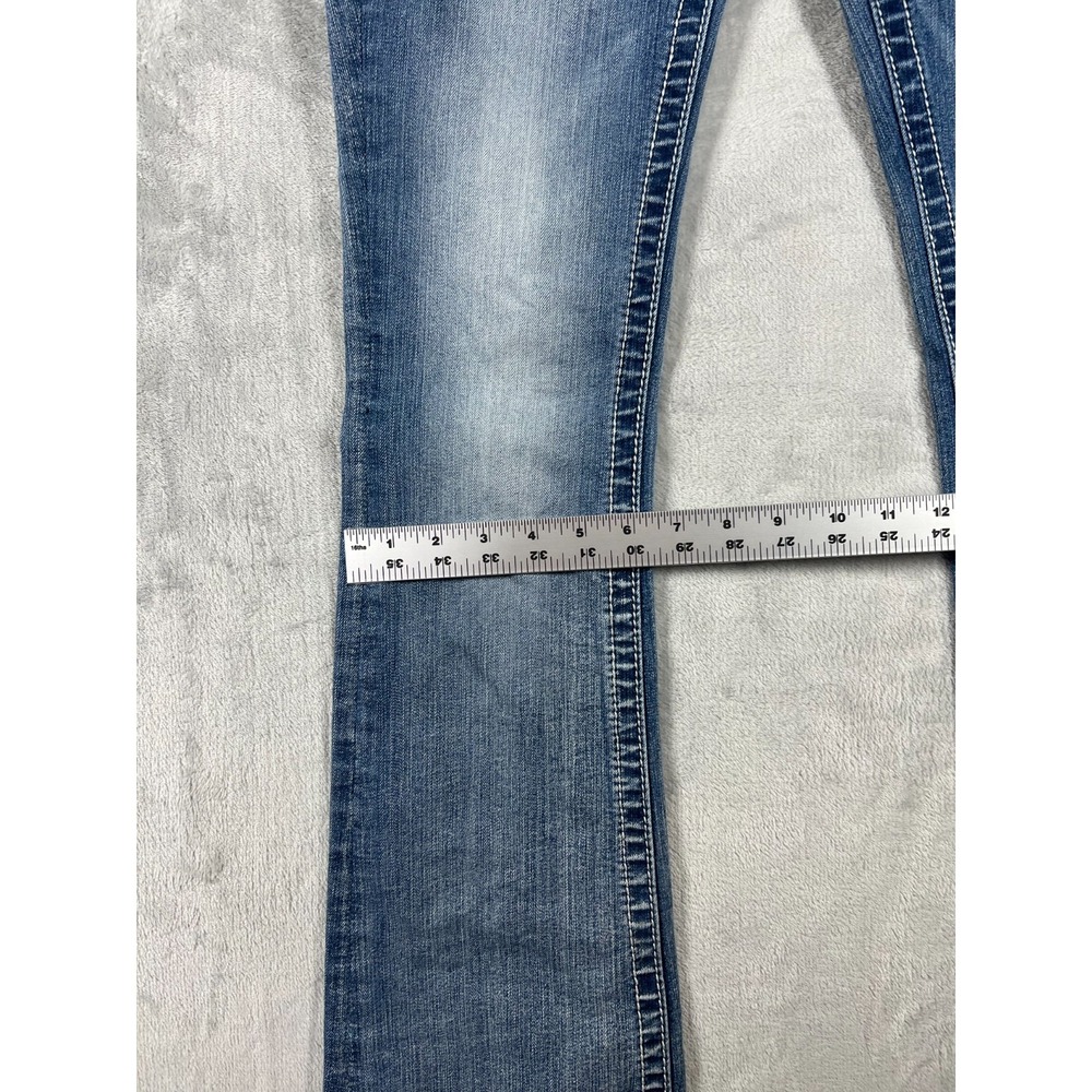 Miss Me Jeans Womens 25 Mid Rise BootCut Flap Pocket Embellished Stretch Western - Picture 5 of 14